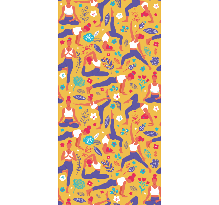 Modern roller blind hand-drawn yoga design - TenStickers