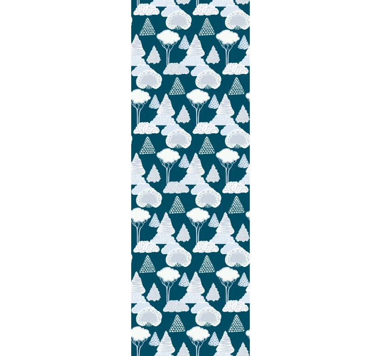Modern roller blind japandi navy blue trees - TenStickers