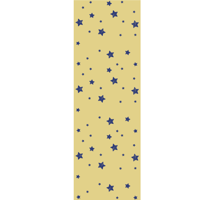 Modern roller blind blue stars on yellow background - TenStickers