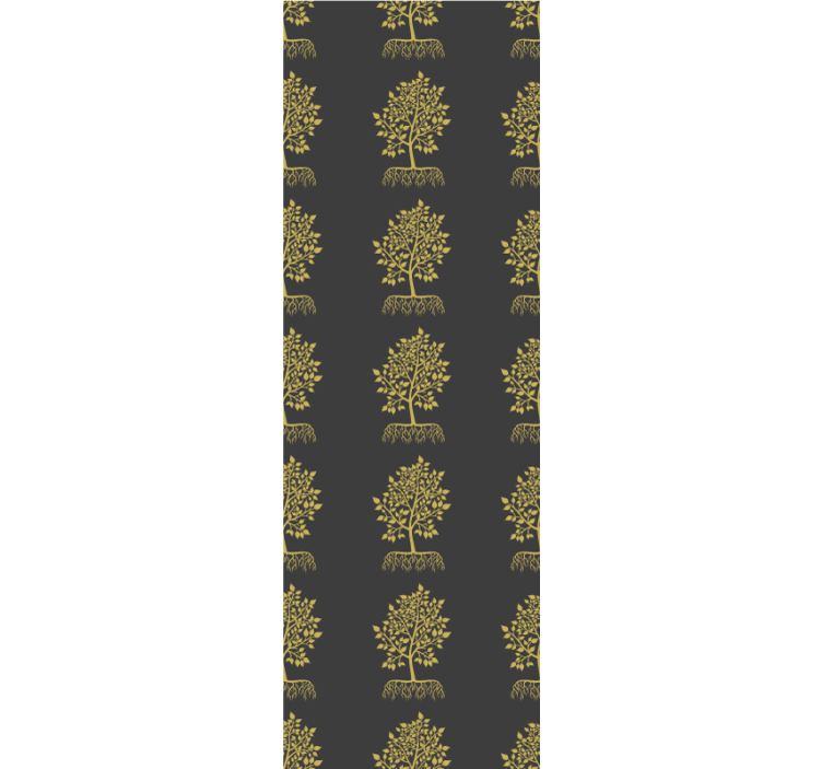 Modern roller blind with golden tree outline - TenStickers