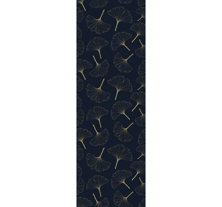 Modern roller blind with 3d golden ginkgo leaves - TenStickers