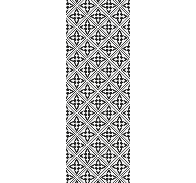 Black roller blind with floral pattern - TenStickers