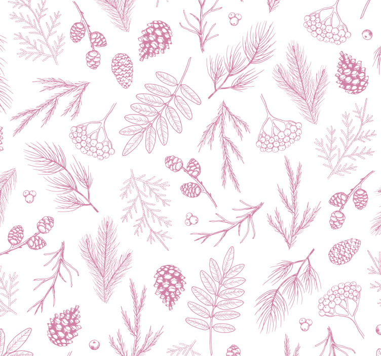 Bathroom roller blind white background with pink pine - TenStickers