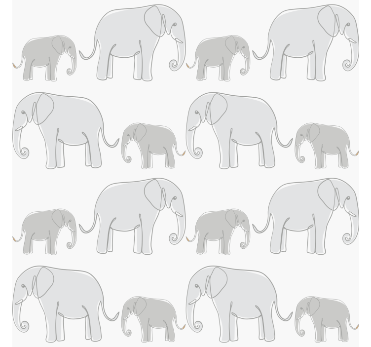 Gray roller blind minimalist elephants design - TenStickers