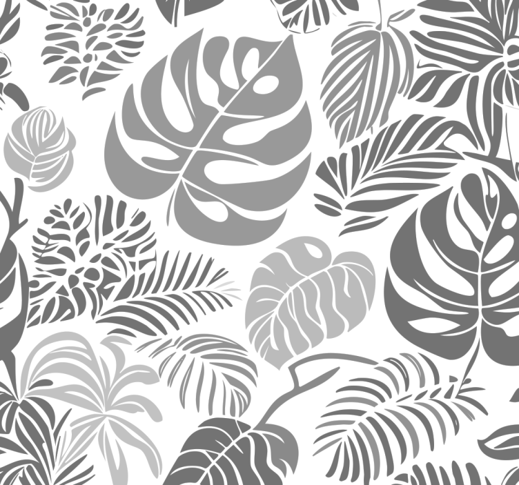 Gray roller blind monstera leaves design - TenStickers