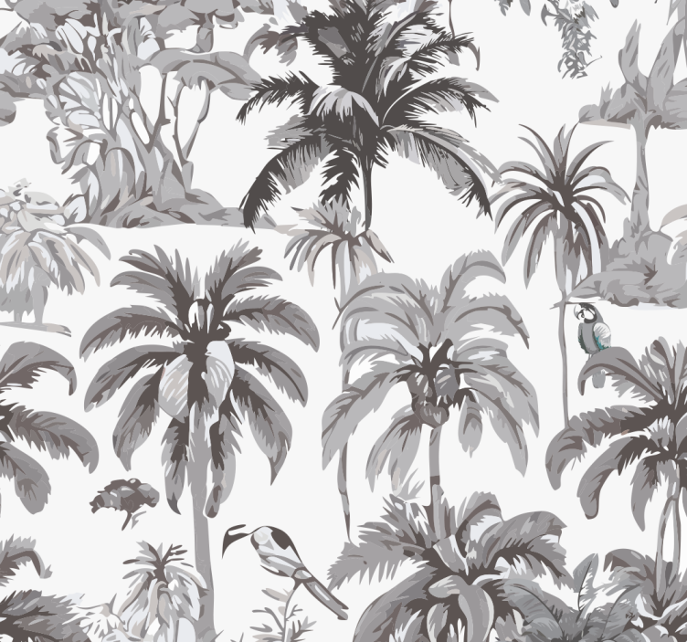 Gray roller blind with palm tree design - TenStickers