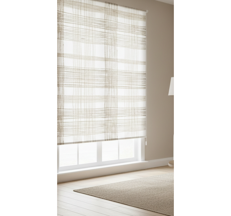 Beige roller blind with thin beige jute motif - TenStickers