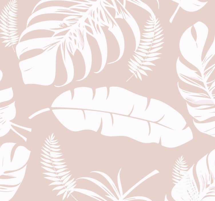 Beige roller blind with banana leaves pattern - TenStickers