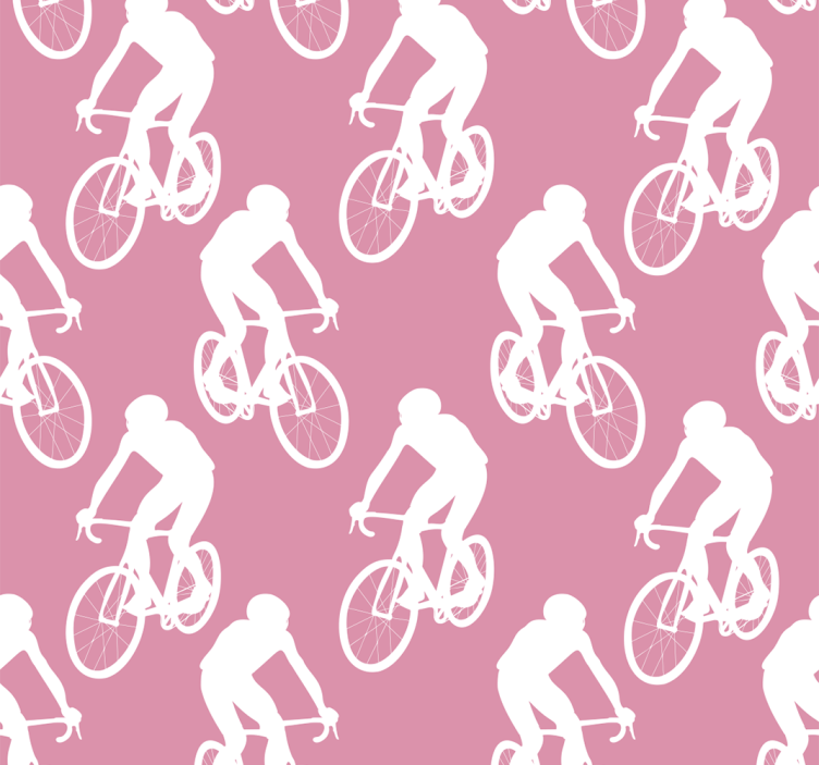 Pink roller blind with white bicycle pattern - TenStickers