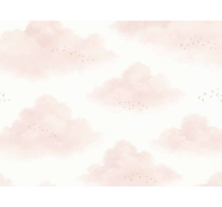 Pink roller blind in pink clouds design - TenStickers