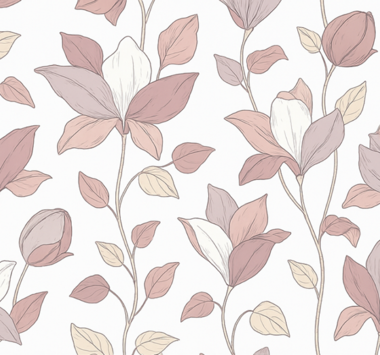 Pink floral pink roller blind - TenStickers