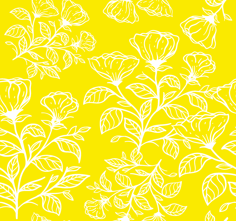 Yellow roller blind with flower design pattern - TenStickers