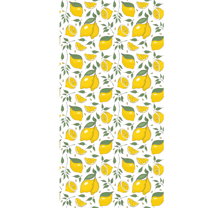 Yellow roller blind lemons and cream flowers - TenStickers