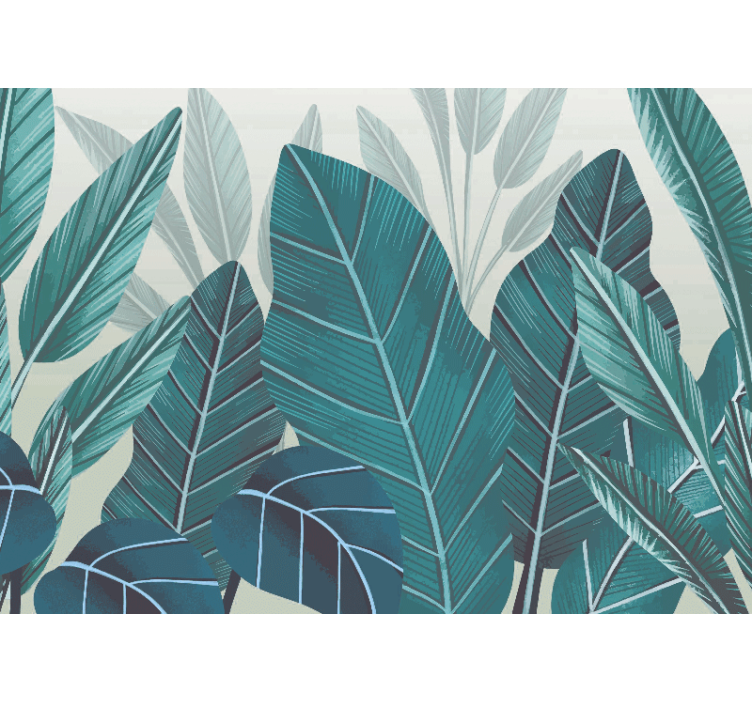 Kitchen roller blind 3d watercolor tropical leaves - TenStickers