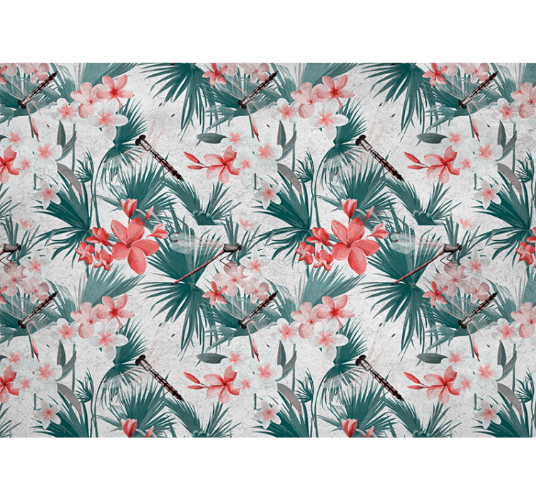 Kitchen roller blind tropical plants and flowers - TenStickers