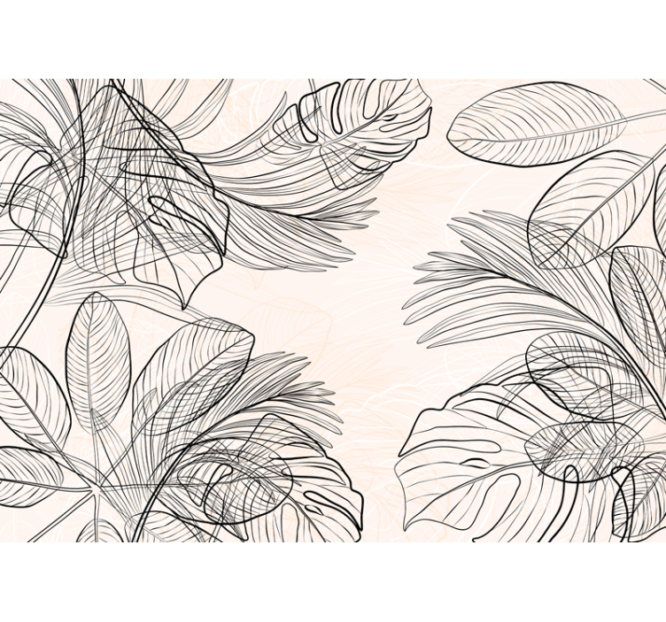 Warm colored thin leaf shapes kitchen roller blind - TenStickers