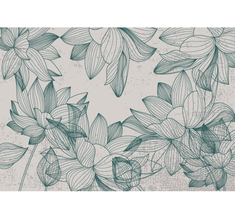 Kitchen roller blind flower silhouettes - TenStickers