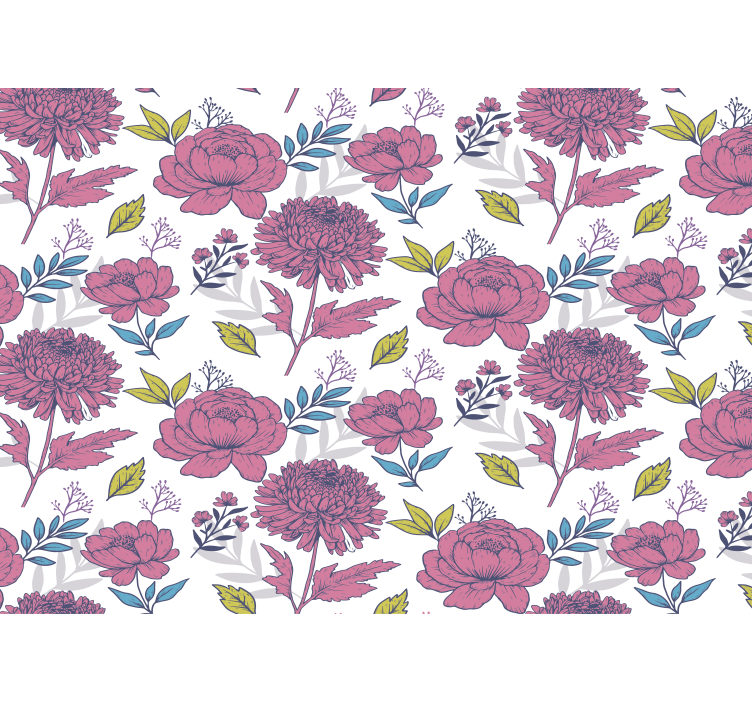 Kitchen roller blind with large colorful flower design - TenStickers