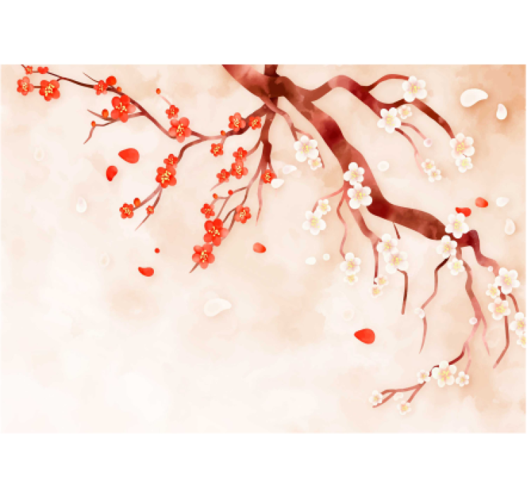 Kitchen roller blind with chinese tree design - TenStickers