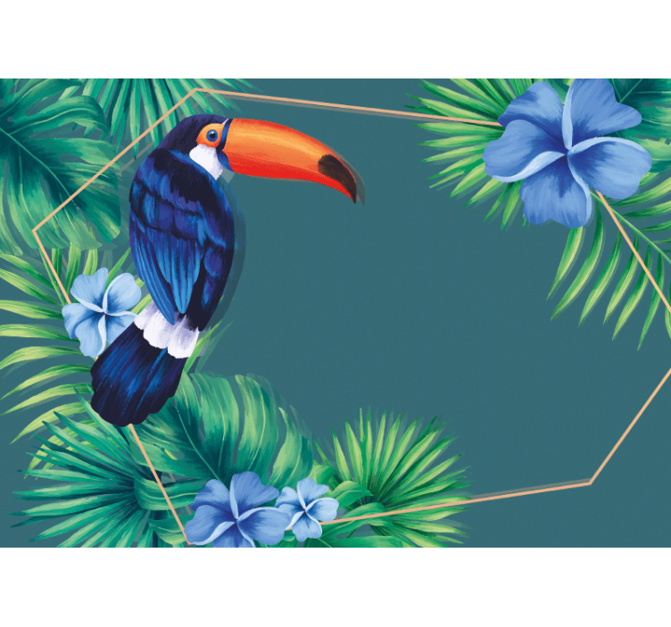 Kitchen roller blind toucan tropical leaves - TenStickers