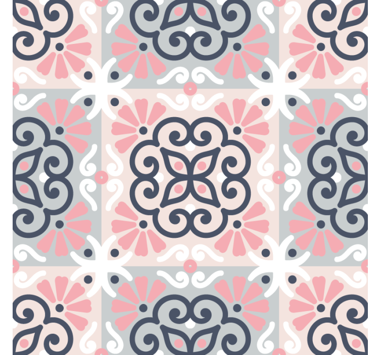 Kitchen roller blind with mandala tile design - TenStickers