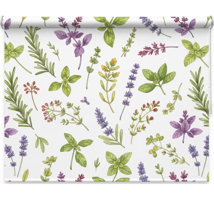Kitchen roller blind colorful herbs - TenStickers