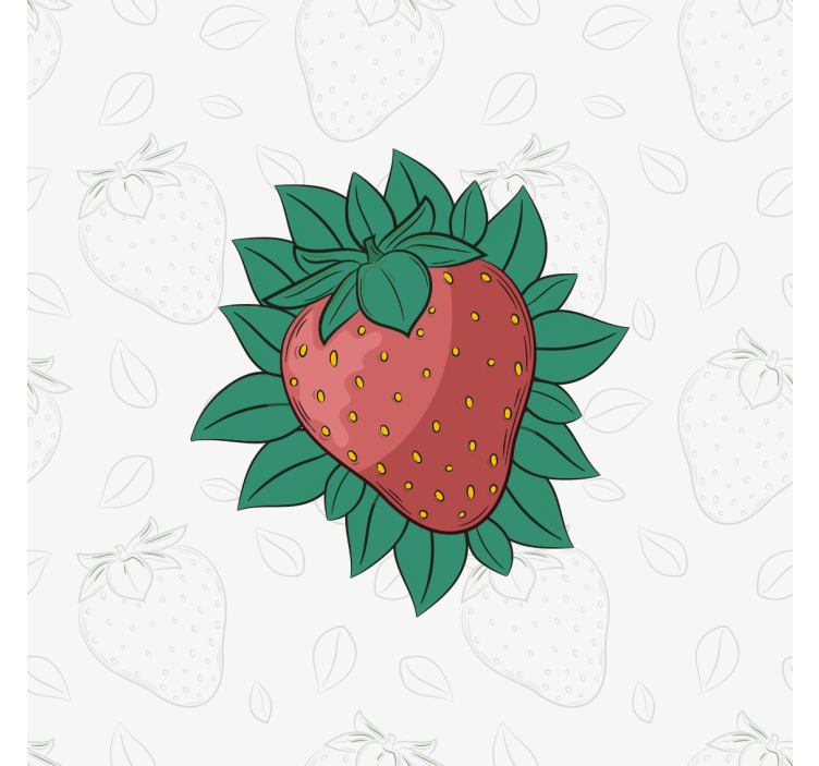 Kitchen roller blind with bright juicy strawberries leaves - TenStickers