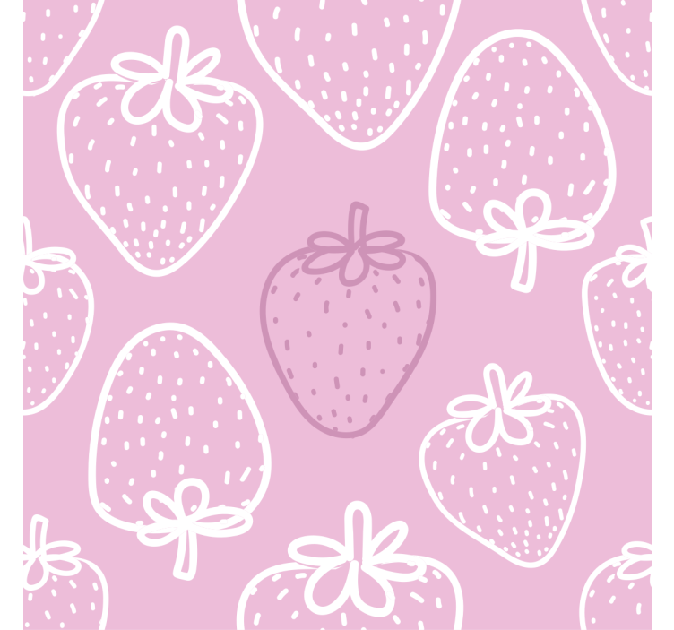 Kitchen roller blind seamless pink strawberry pattern - TenStickers