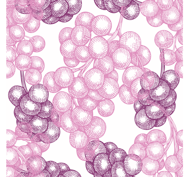Kitchen roller blind with hand-drawn pink and purple grapes - TenStickers
