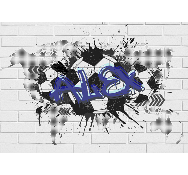 White roller blind football graffiti design - TenStickers