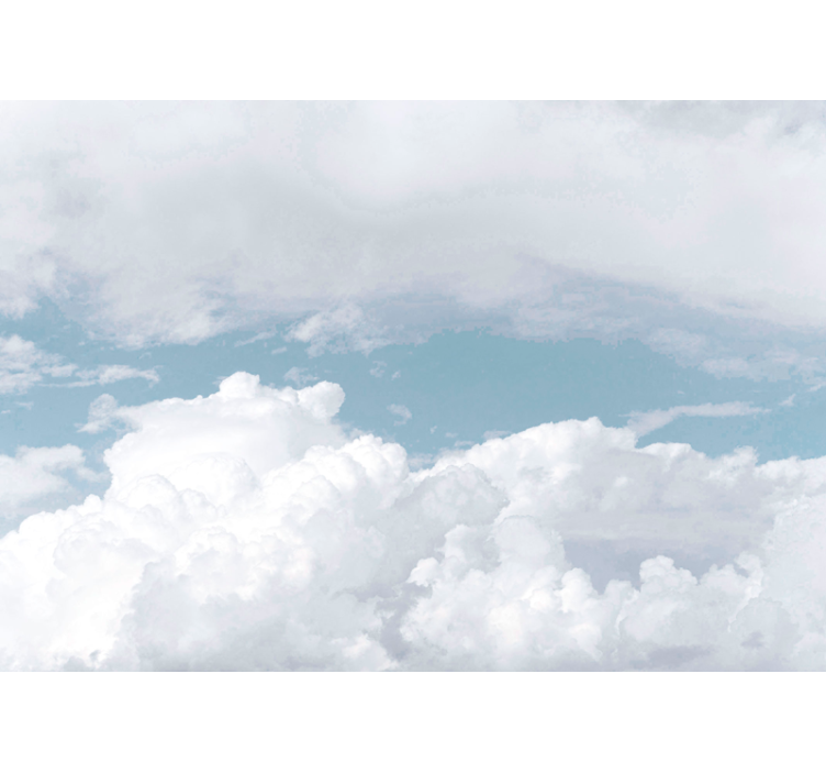 White roller blind white fluffy clouds design - TenStickers