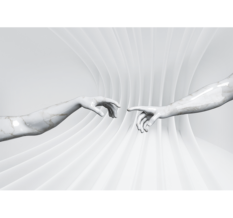 White roller blind optical illusion of adam - TenStickers