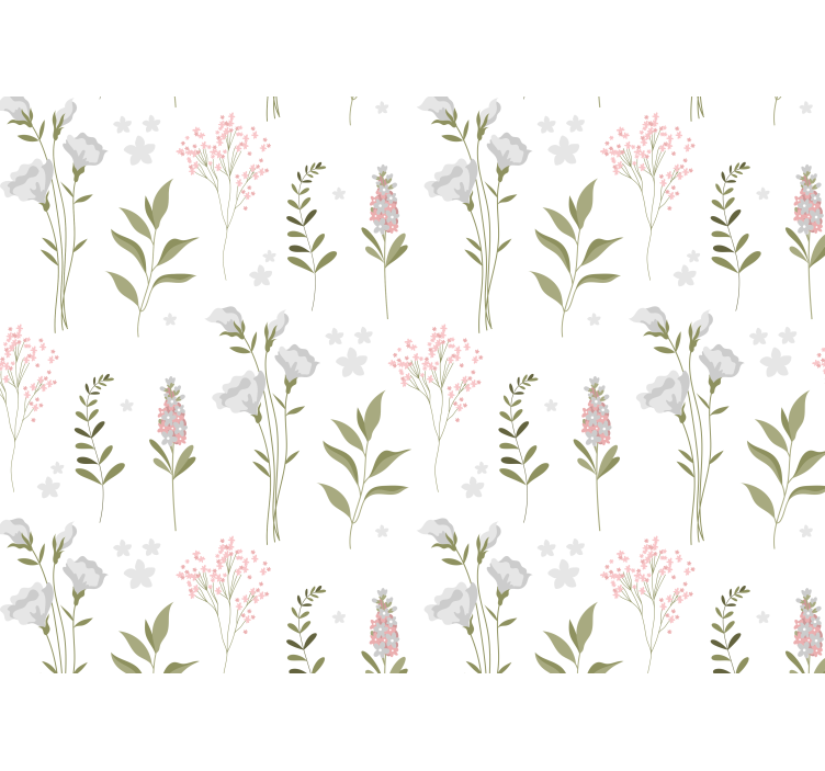 White roller blind with minimalistic wildflower design - TenStickers