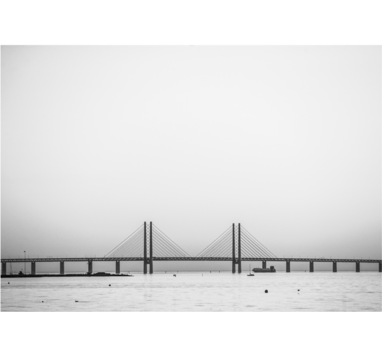 White roller blind oresund underwater bridge denmark - TenStickers