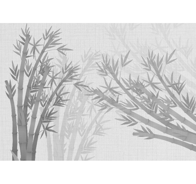 White roller blind with textured bamboo leaves - TenStickers