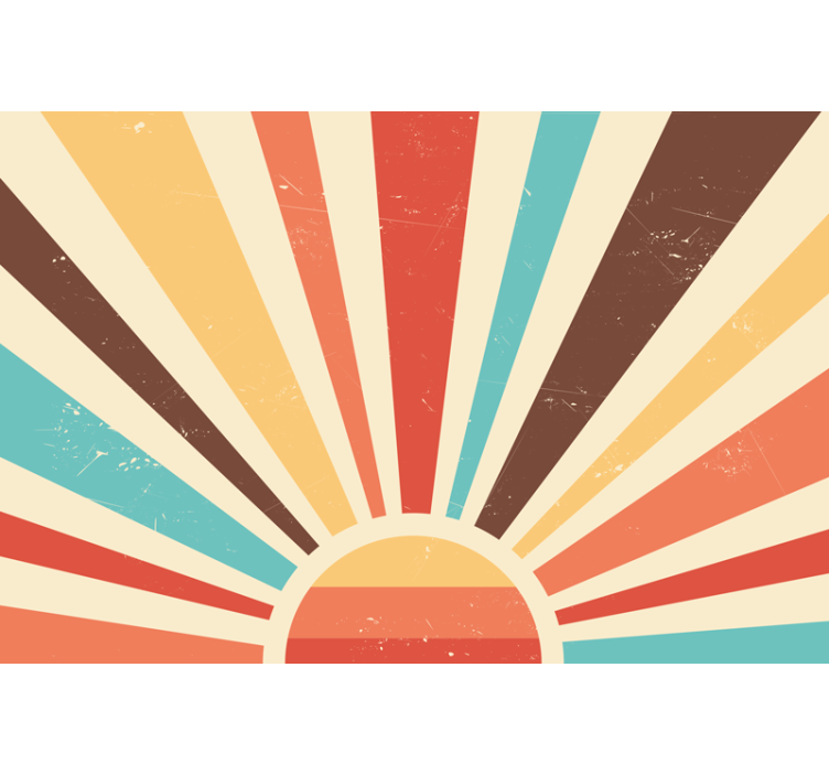 Living room roller blind abstract vintage sunset - TenStickers