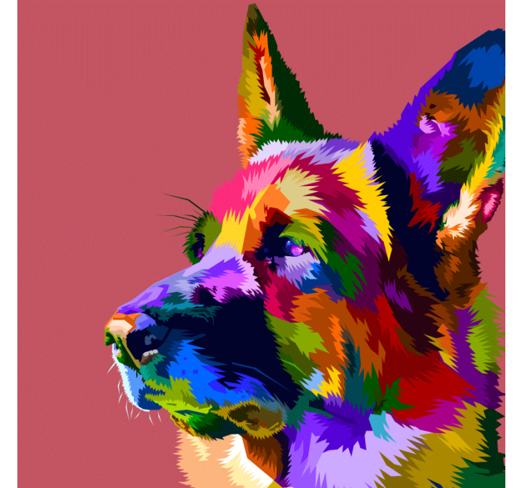 Living room roller blind rainbow german shepherd - TenStickers