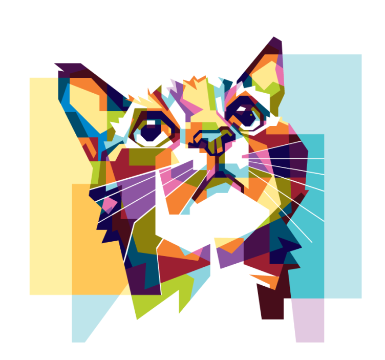 Living room roller blind cat colors - TenStickers
