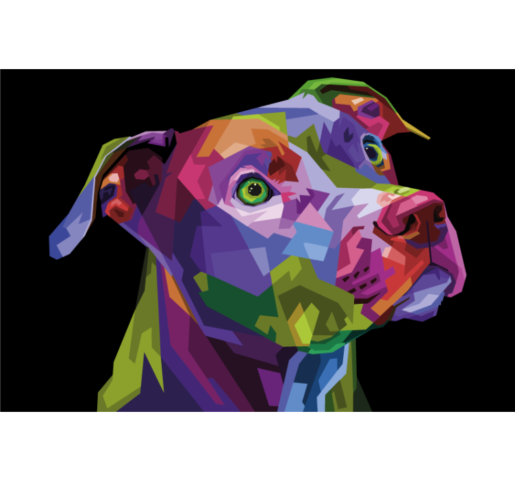 Living room roller blind multicolor pitbull design - TenStickers