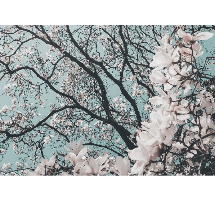 Living room roller blind elegant japanese cherry blossom - TenStickers