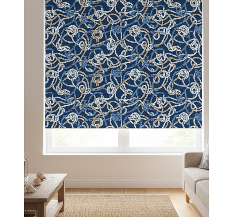 Living room roller blind nautical knots - TenStickers