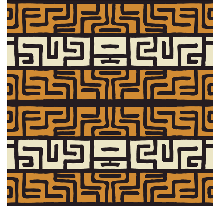 Living room roller blind african art abstract brown pattern - TenStickers