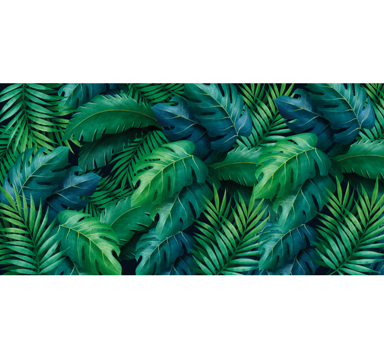 Living room roller blind tropical elegant foliage - TenStickers