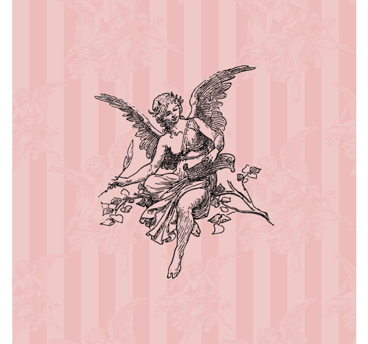 Living room roller blind toile de jouy pattern design - TenStickers