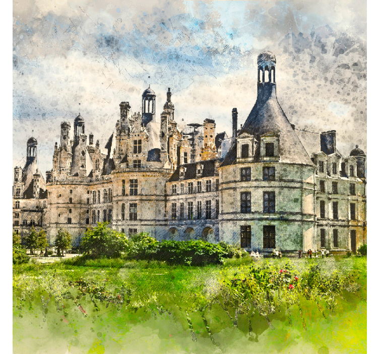Living room roller blind french chateau design - TenStickers