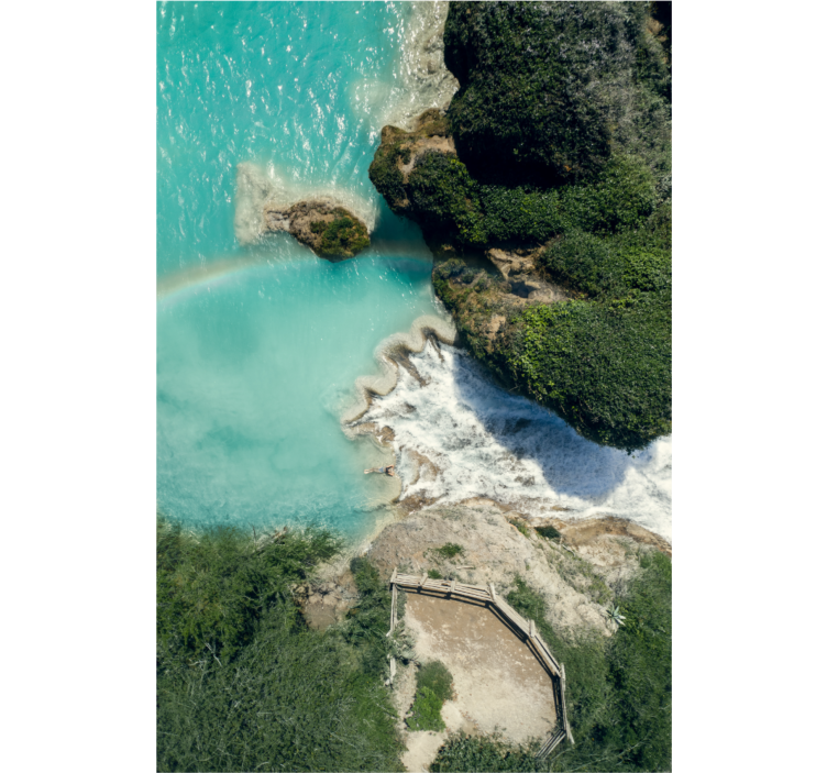 Living room roller blind lake to sea connection - TenStickers