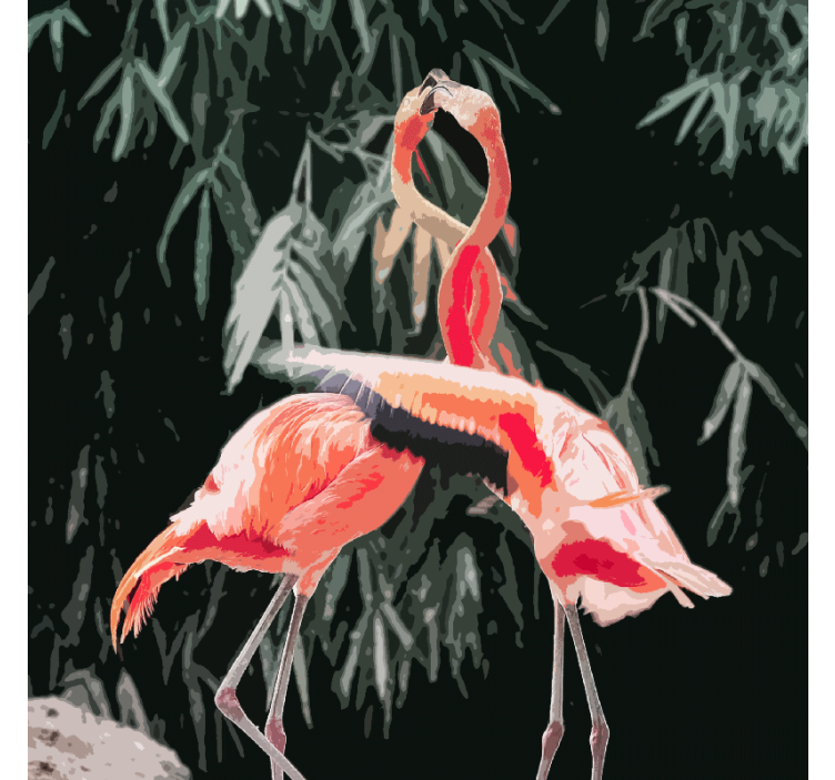 Living room roller blind with lovely flamingo design - TenStickers
