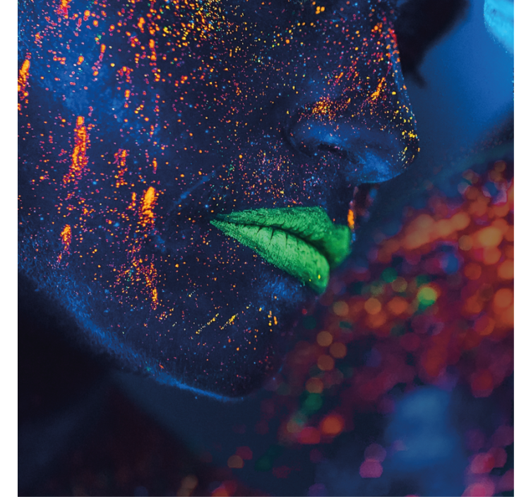 Colorful mouth hand painted living room roller blind - TenStickers