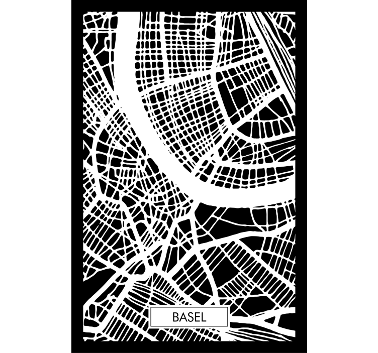Living room roller blind topographic map basel - TenStickers