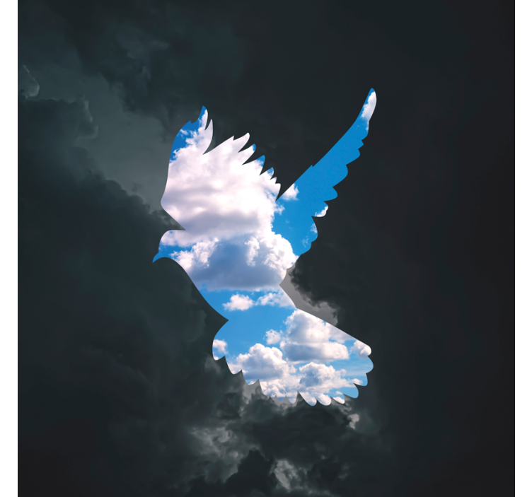 Living room roller blind dove by rené magritte - TenStickers